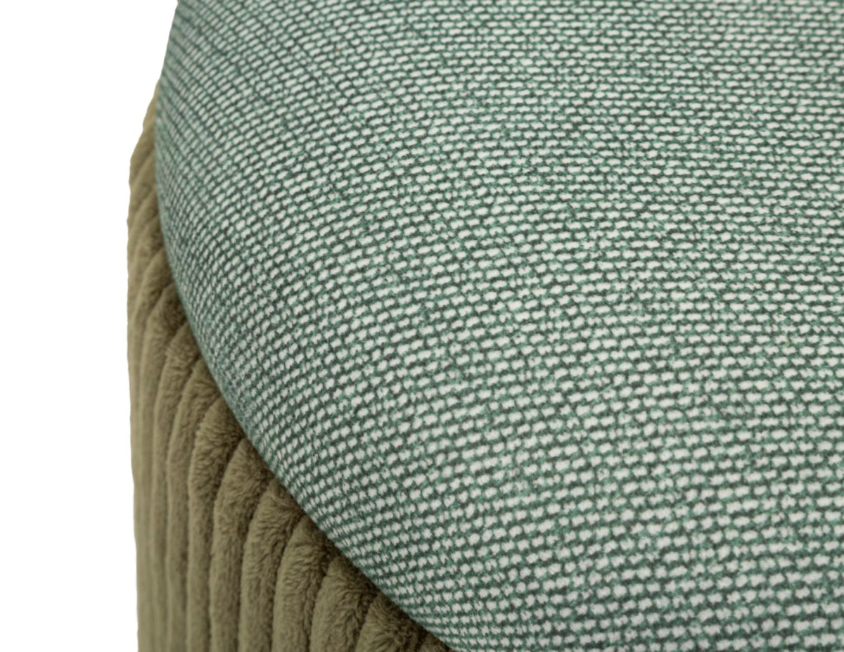 Pouf with Storage Bolzano Green Set of 2 Pcs Ø 38x38-32x28