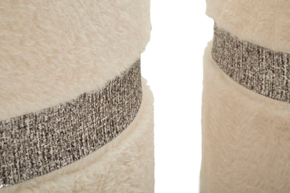 Puff C/Contenitore Saint-Moritz Crema Set 2 Pz Ø 40X47-32X38