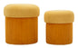 Pouf with Storage Aspen Mustard Set 2 Pieces Ø 42x44-35x37