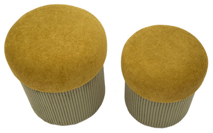 Puff C/Contenitore Aspen Verde Set 2 Pz Ø 42X44-35X37
