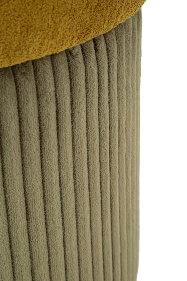 Puff C/Contenitore Aspen Verde Set 2 Pz Ø 42X44-35X37