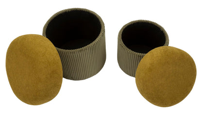 Puff C/Contenitore Aspen Verde Set 2 Pz Ø 42X44-35X37
