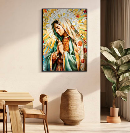 Lackiertes Leinwandbild Madonna -A- mit Rahmen 72x102