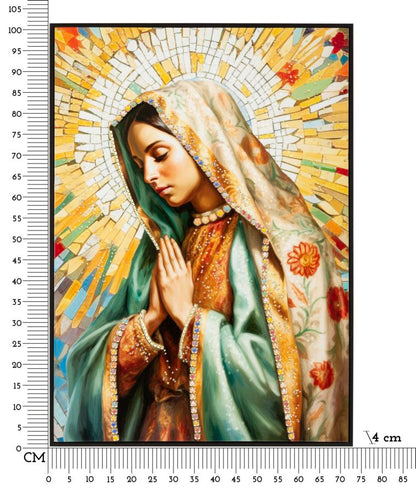 Lackiertes Leinwandbild Madonna -A- mit Rahmen 72x102