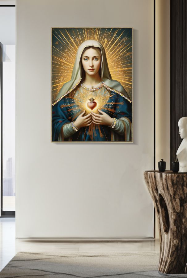 Lackiertes Leinwandbild Madonna -B- mit Rahmen 72X4X102