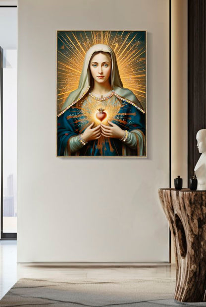 Lackiertes Leinwandbild Madonna -B- mit Rahmen 72X4X102