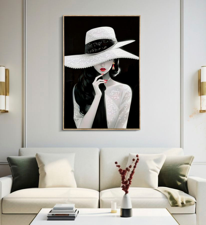Dipinto Su Tela Laccato Marty C/Cornice -A- Elegante 62X4X92