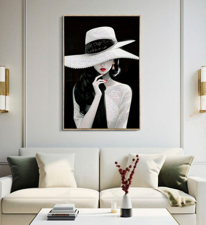 Dipinto Su Tela Laccato Marty C/Cornice -A- Elegante 62X4X92
