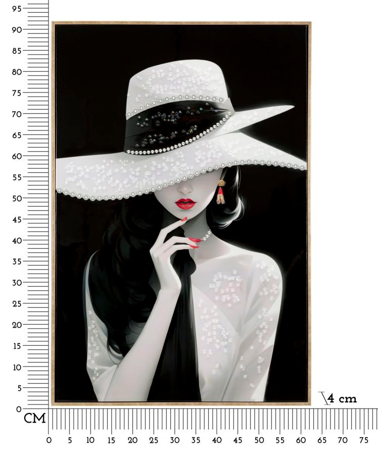 Dipinto Su Tela Laccato Marty C/Cornice -A- Elegante 62X4X92