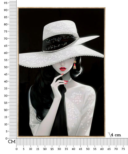 Dipinto Su Tela Laccato Marty C/Cornice -A- Elegante 62X4X92