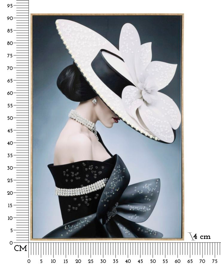 Dipinto Su Tela Laccato Marty C/Cornice A CM 62X4X92