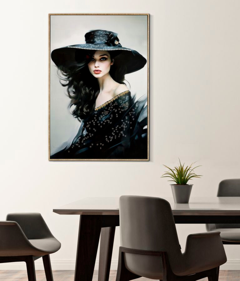 Dipinto Su Tela Laccato Dori C/Cornice -A- Eleganza 62x92