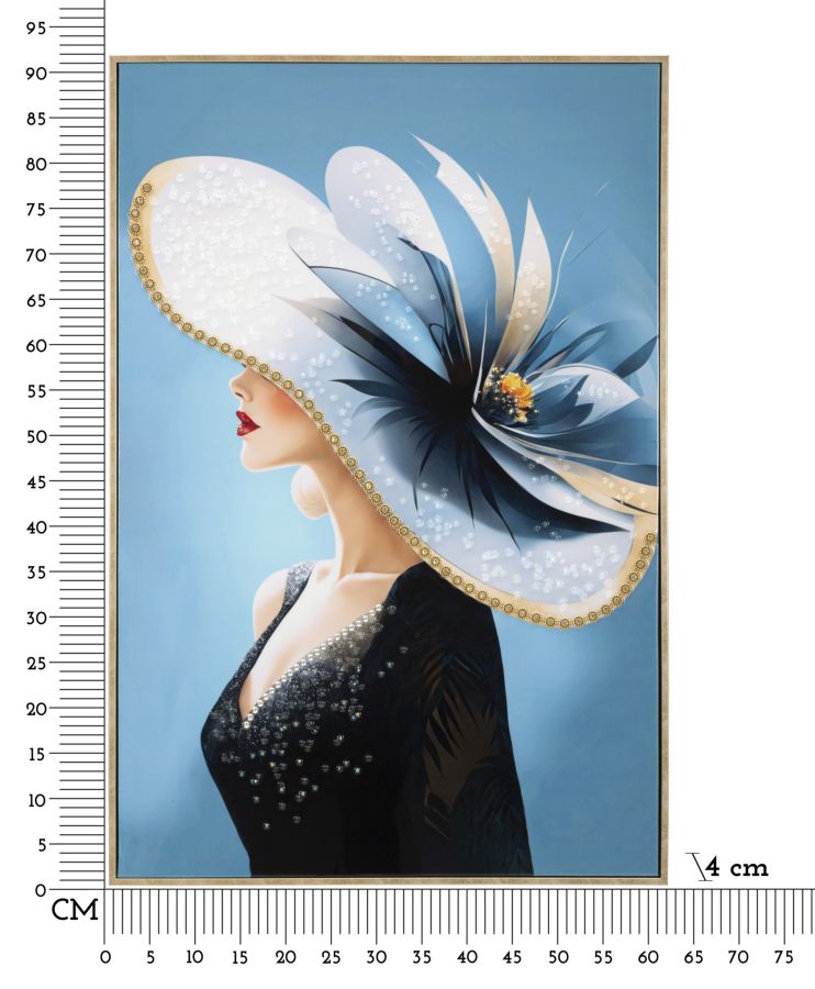 Lackiertes Leinwandbild Dori mit Rahmen -B- Eleganz 62x4x92