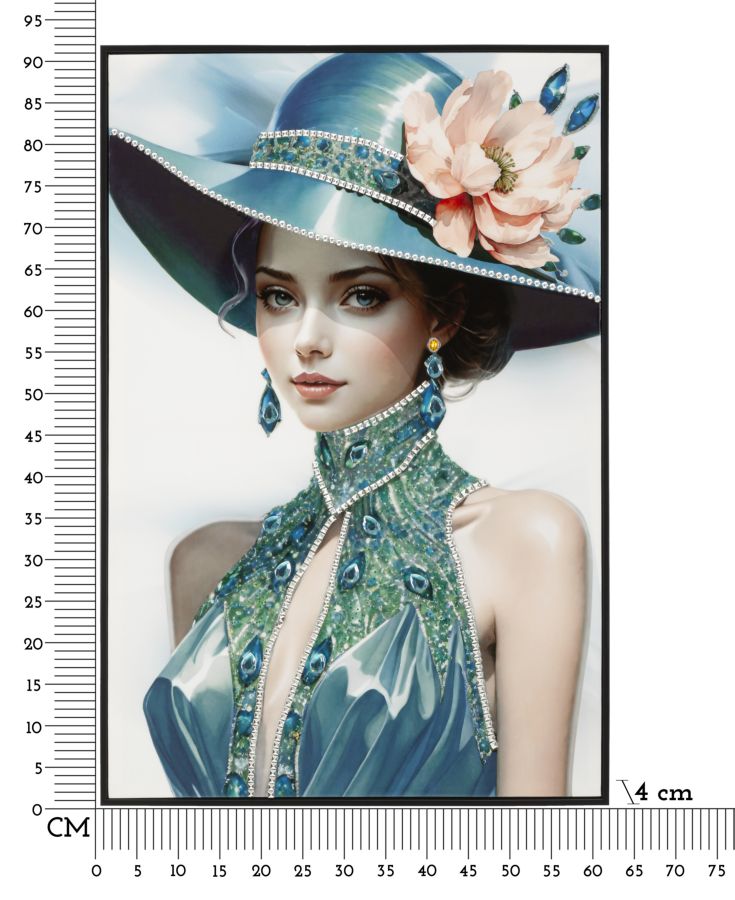 Lackiertes Leinwandbild Pam m/Rahmen -B- 62x4x92 cm Elegant
