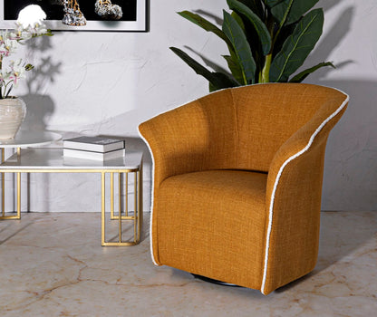 Poltrona Girevole Siena Senape 83,5X66X80 Alta 42 cm