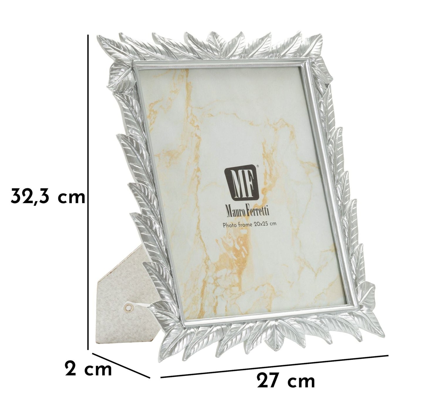 Cornice Leavy Silver Cm 27X2X32,3 Misura Interna Cm 20X25