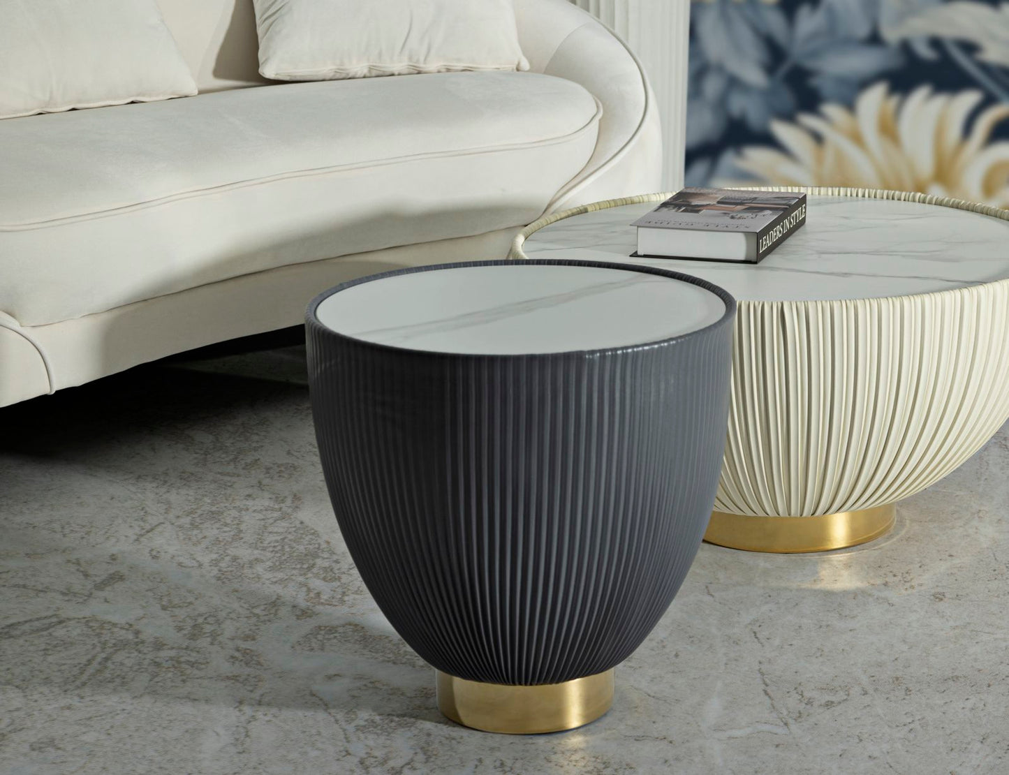 Tavolino Da Caffè Elge Cm Ø 46X45 Con Design Elegante