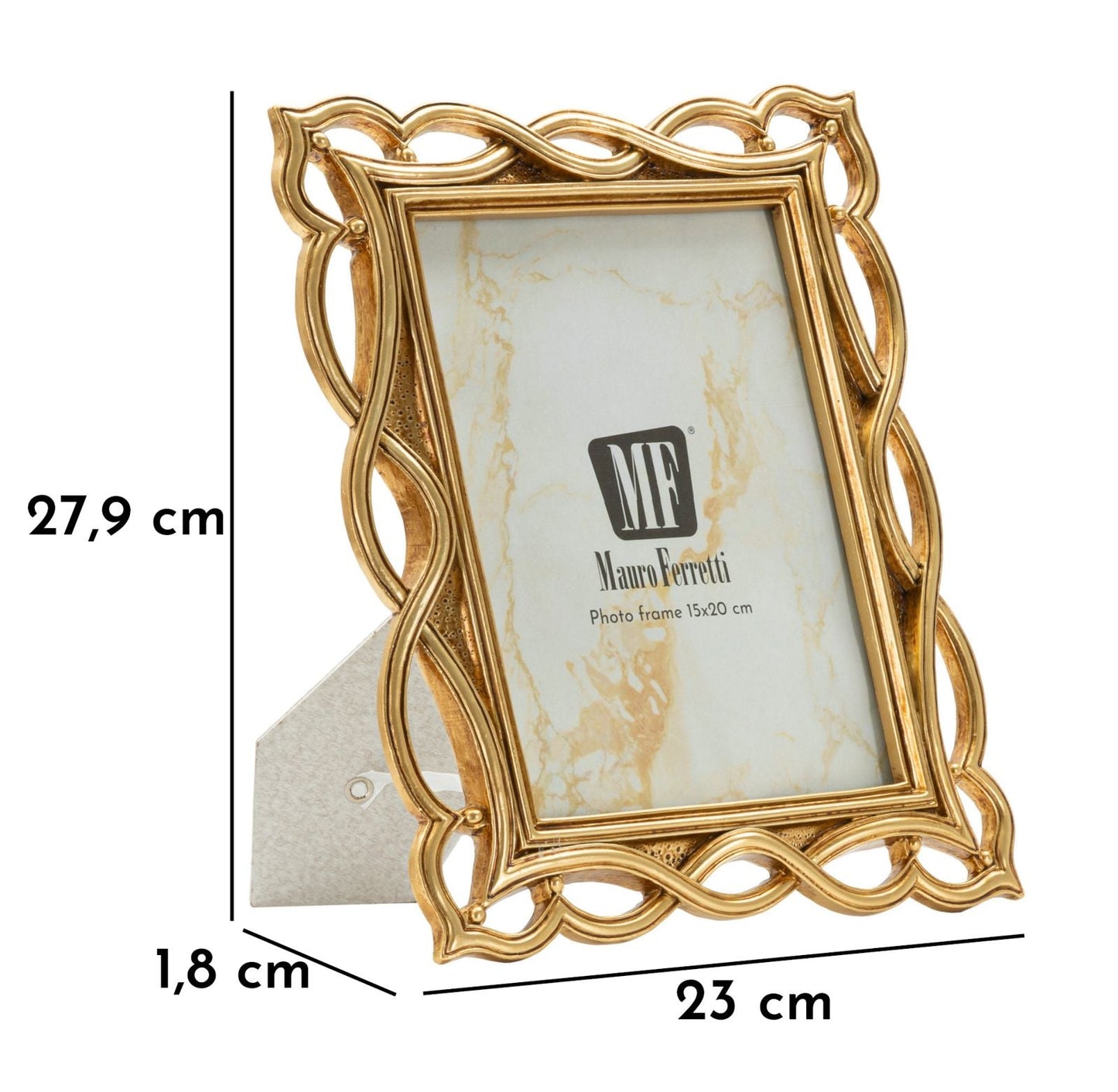 Cornice Wave Cm 23X1,8X27,9 Misura Interna Cm 15X20 Elegante