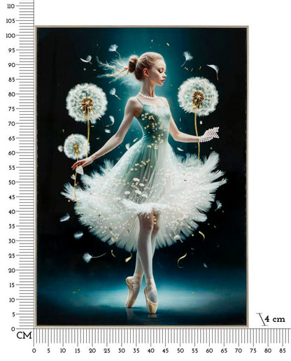Lacquered Canvas Painting Dancing with Frame A 72X4X102