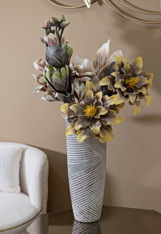 Blumentopf Woody aus Kunstharz, Ø 18x45 cm, für eine elegante Einrichtung