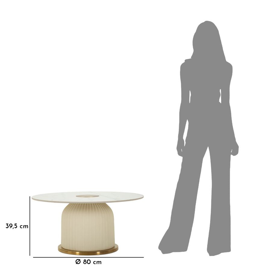 Tavolino Da Caffe' Nova Cm Ø 80X39,5 Elegante E Moderno