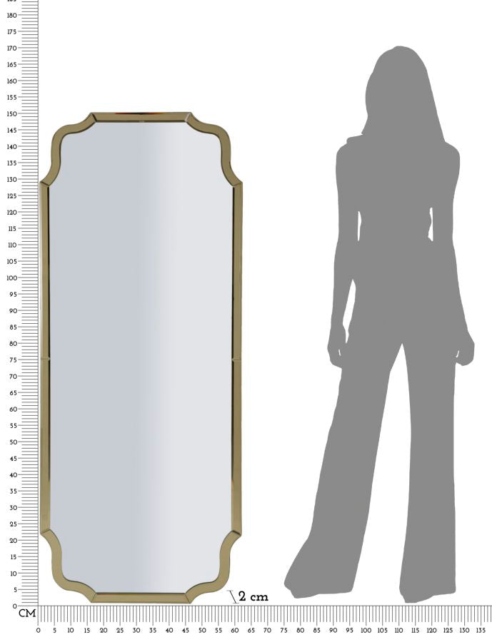Specchio Da Muro Istanbul Oro Cm 60X2X150 Elegante Design