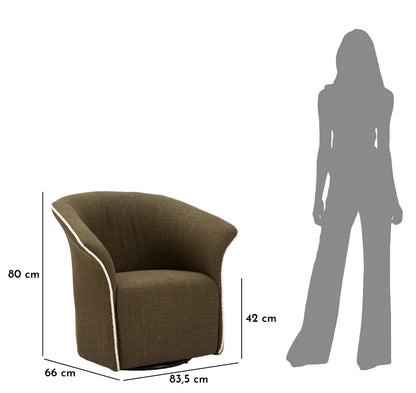 Drehsessel Siena Grün 83,5x66x80 cm Elegant