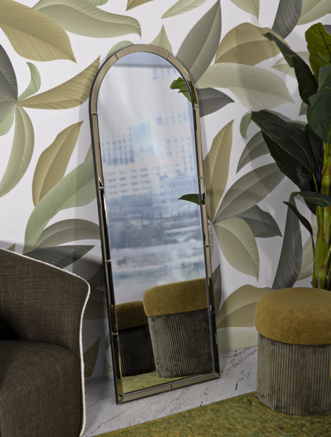 Specchio Da Muro Baku Oro Cm 55X2X150 Elegante Design