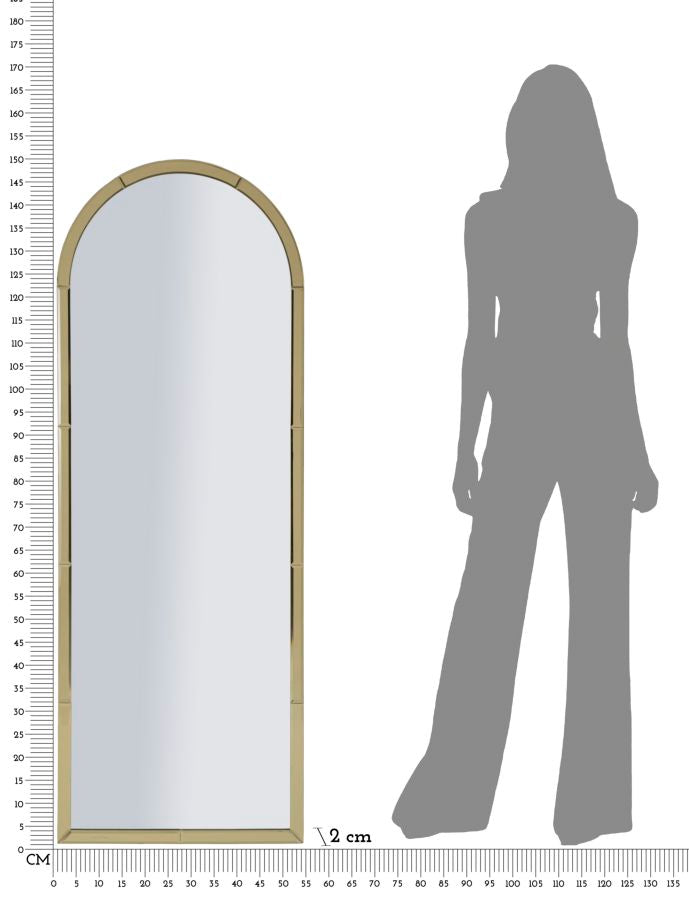 Specchio Da Muro Baku Oro Cm 55X2X150 Elegante Design