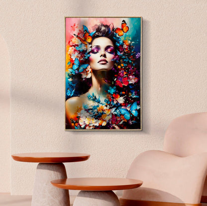 Dipinto Su Tela Laccato Marty C/Cornice Cm 62X4X92