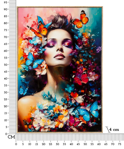 Dipinto Su Tela Laccato Marty C/Cornice Cm 62X4X92