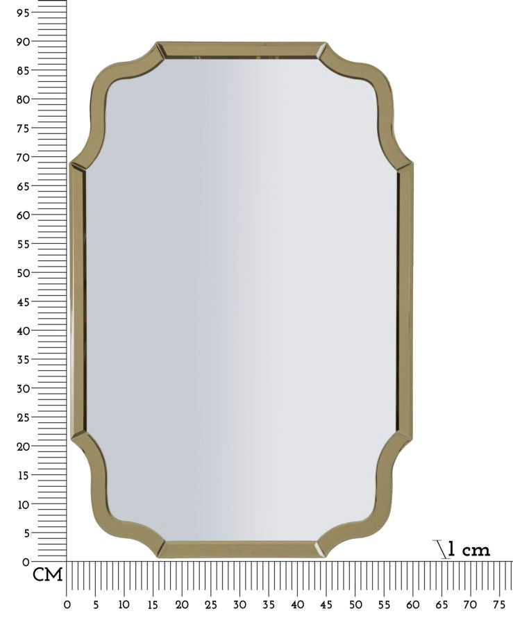 Specchio Da Muro Istanbul Oro Cm 60X1X90 Elegante E Raffinato