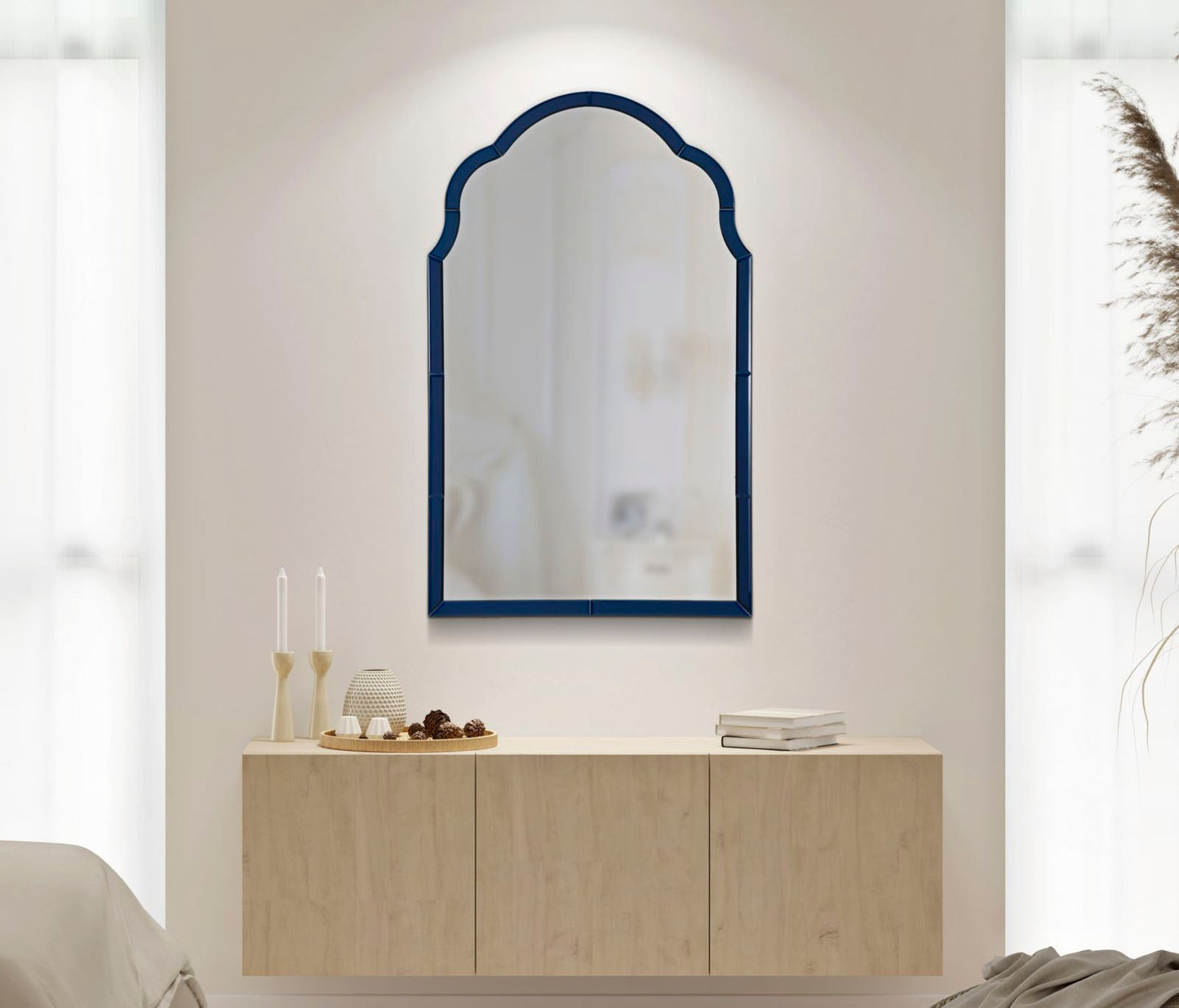 Specchio Da Muro Tangersi Blu Cm 62X1X100 Elegante