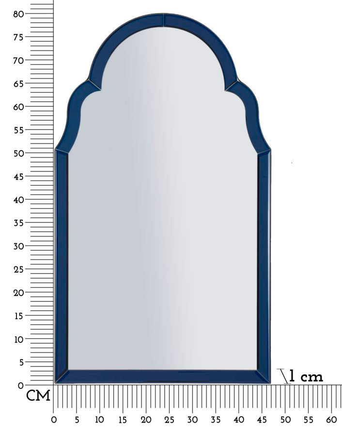 Specchio Da Muro Tangeri Blu Cm 47X1X80 Elegante Design