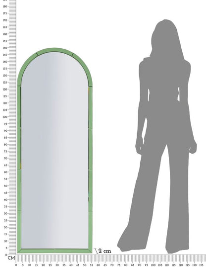 Specchio Da Muro Baku Verde Cm 55X2X150 Design Elegante