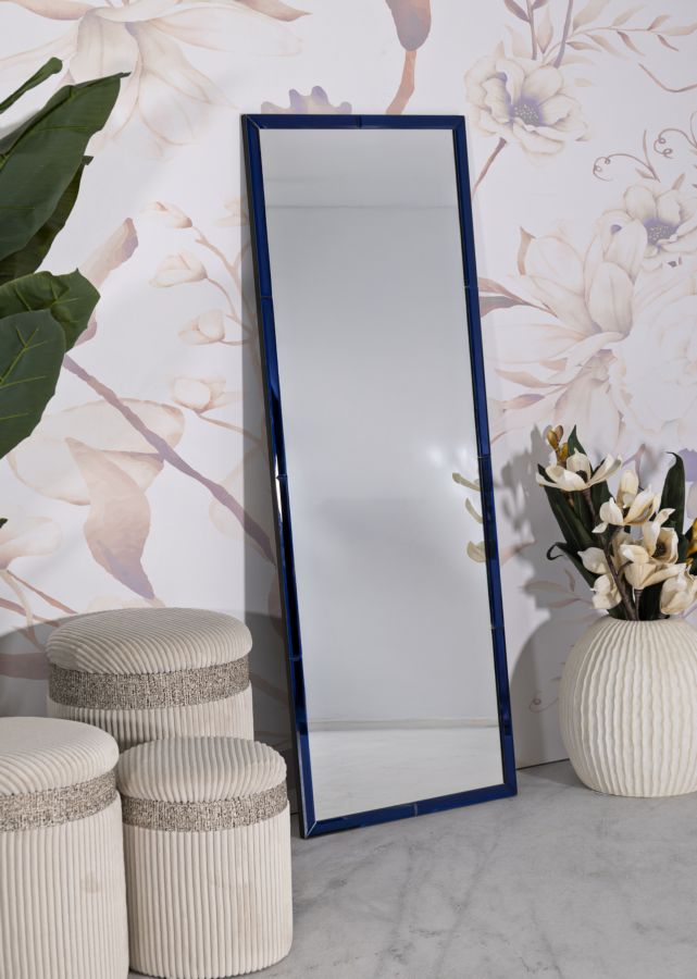 Wandspiegel Berlin Blau 55x2x150 cm Elegant und Modern