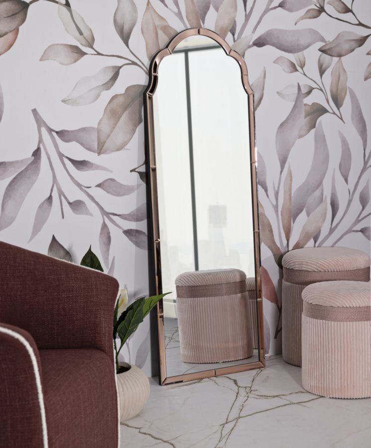 Specchio Da Muro Tangeri Rosa Cm 55X2X150 Elegante