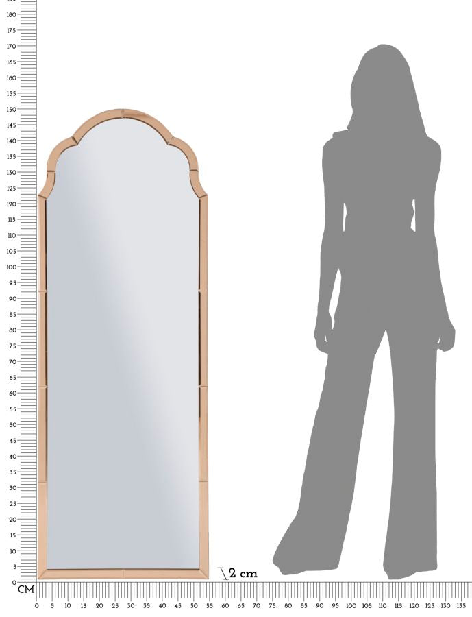 Specchio Da Muro Tangeri Rosa Cm 55X2X150 Elegante