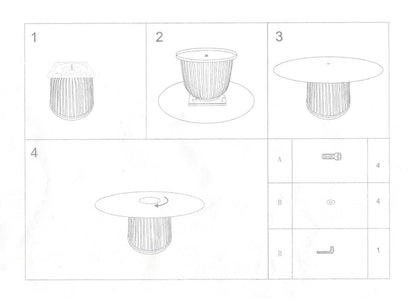 Tavolino Da Caffe' Nova Cm Ø 80X39,5 Elegante E Moderno