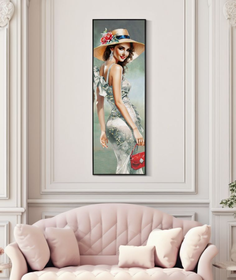 Lackiertes Leinwandbild Elegant mit Rahmen, ca. 52x4,5x152 cm