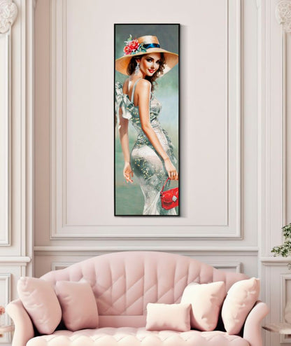 Lackiertes Leinwandbild Elegant mit Rahmen, ca. 52x4,5x152 cm