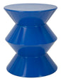 Zag Blue Metal Side Table Diameter 37.5 cm Height 45 cm Modern Sculptural Graphic Design For Living Room