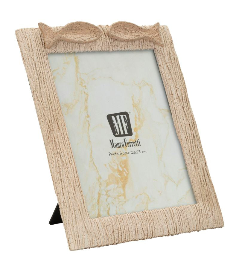 Cornice Ondulata Dorata In Polyresina E Vetro Misure 25x3,2x31 Cm Con Misura Interna 20x25