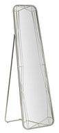 Silver Metal Floor Mirror With Thin And Geometric Lines Dimensions 43x150 Cm