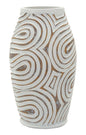 Oblix Poliresin Vase Diameter 19.5 cm Height 35 cm Opening 10.5 cm Spiral Decorations Compact and Refined