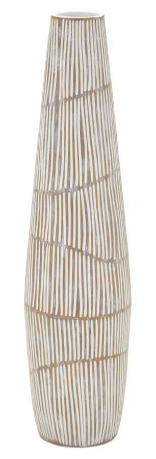Vase Hanoi aus Polyresin, hoch, schlank, mit 17 cm Durchmesser und 68,5 cm Höhe, Öffnung 6 cm