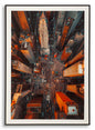 Lacquered canvas print New York with fir wood, canvas and plastic frame 7 cm
