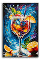 Decorated print on lacquered canvas with cocktail frame cm 62 x 3.5 x 92 fir woo