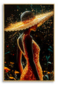 Decorated print on lacquered canvas with illuminated frame 62 x 3.5 x 92 cm fir wood,