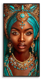 Decorated print on lacquered canvas with Maya frame 50 x 3.5 x 100 cm fir wood,
